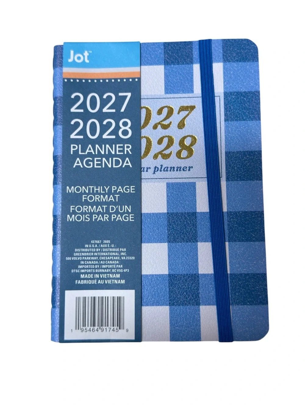 Set of 2 Floral Weekly 2027 & Blue Plaid 2027-2028 Monthly Pocket Planners NWT